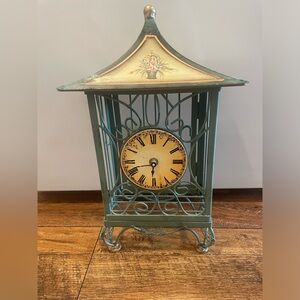 Beautiful green and painted French château inspired clock